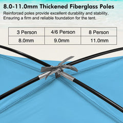 WhiteFang beach tent UPF50+ fabric with mesh windows for cool shade