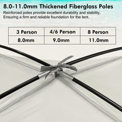 WhiteFang beach tent UV protection in action guarding skin from harsh rays during midday sun.