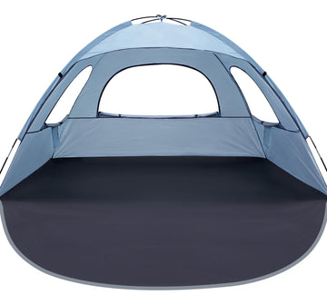 WhiteFang Beach Tent Sierra Blue provides UV shade for comfortable beach days.