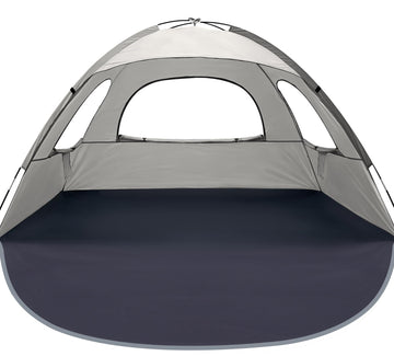 WhiteFang Beach Tent UV shade blocks UV rays for sunny days.
