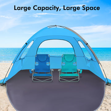 Three ventilating mesh windows on WhiteFang Beach Tent for better airflow