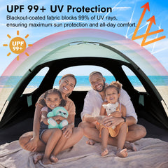 WhiteFang Beach Tent windproof stability with stakes ensures secure setup