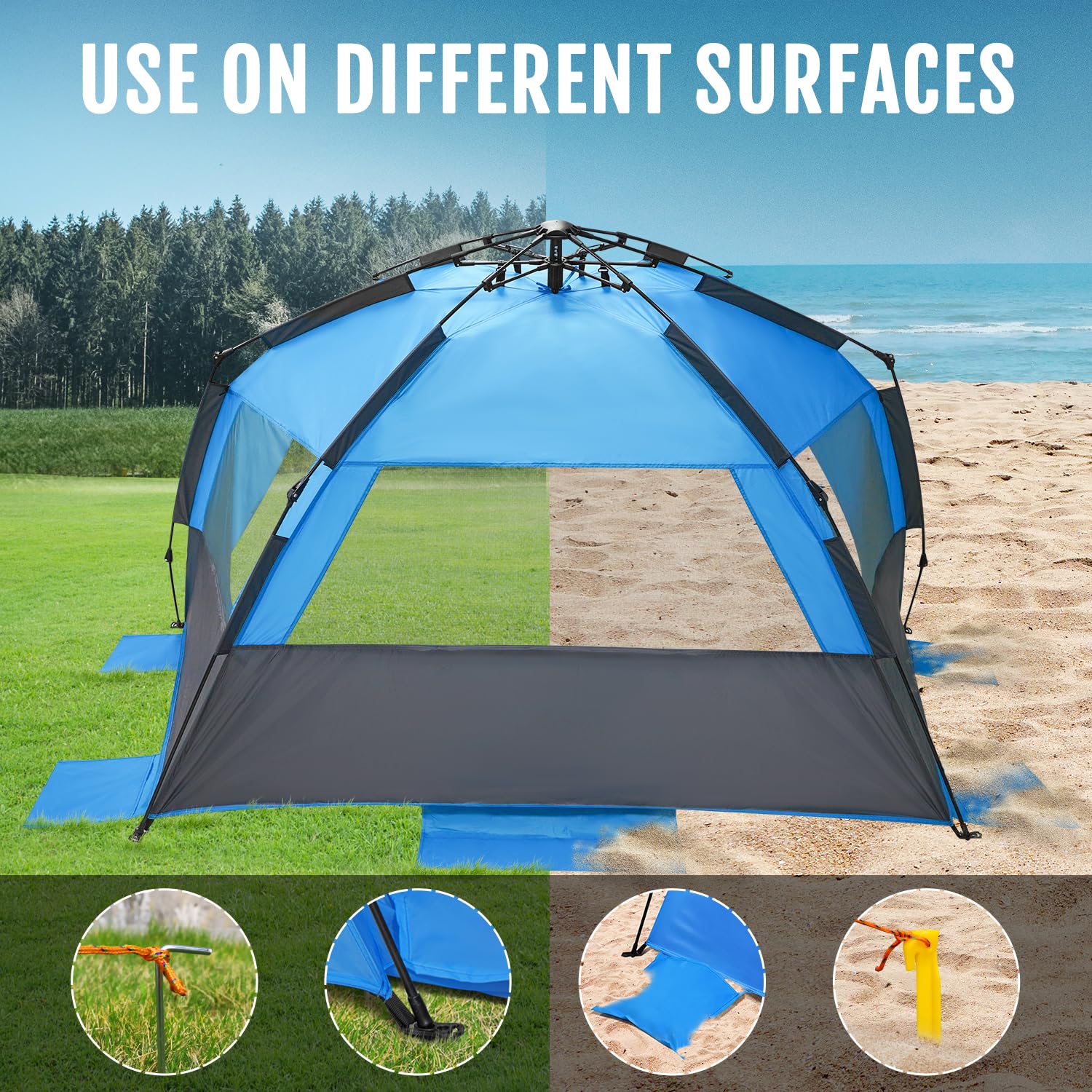 WhiteFang Deluxe XL privacy front floor allows discreet changing and privacy