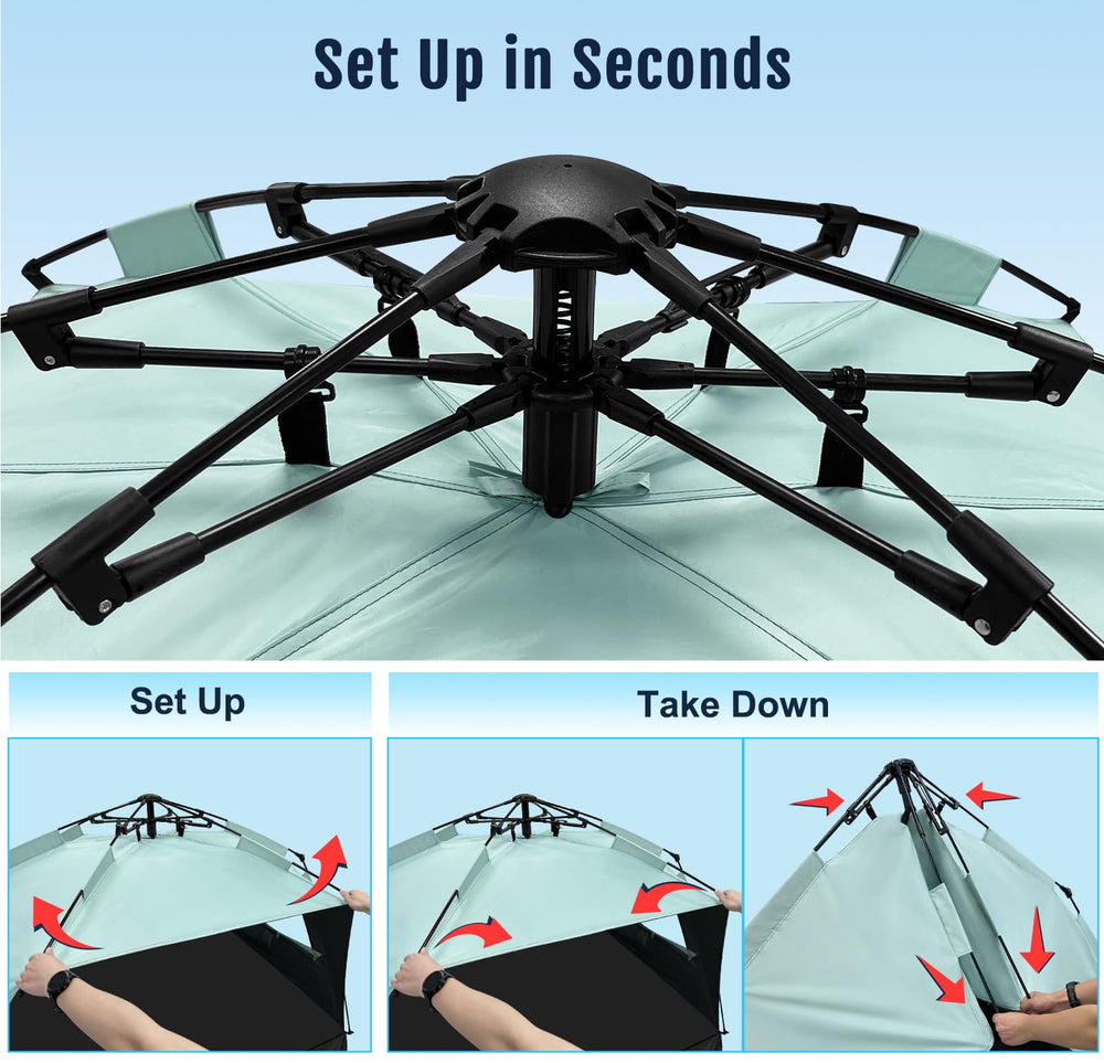 WhiteFang XL tent interior with extendable floor enables family lounging and easy changing