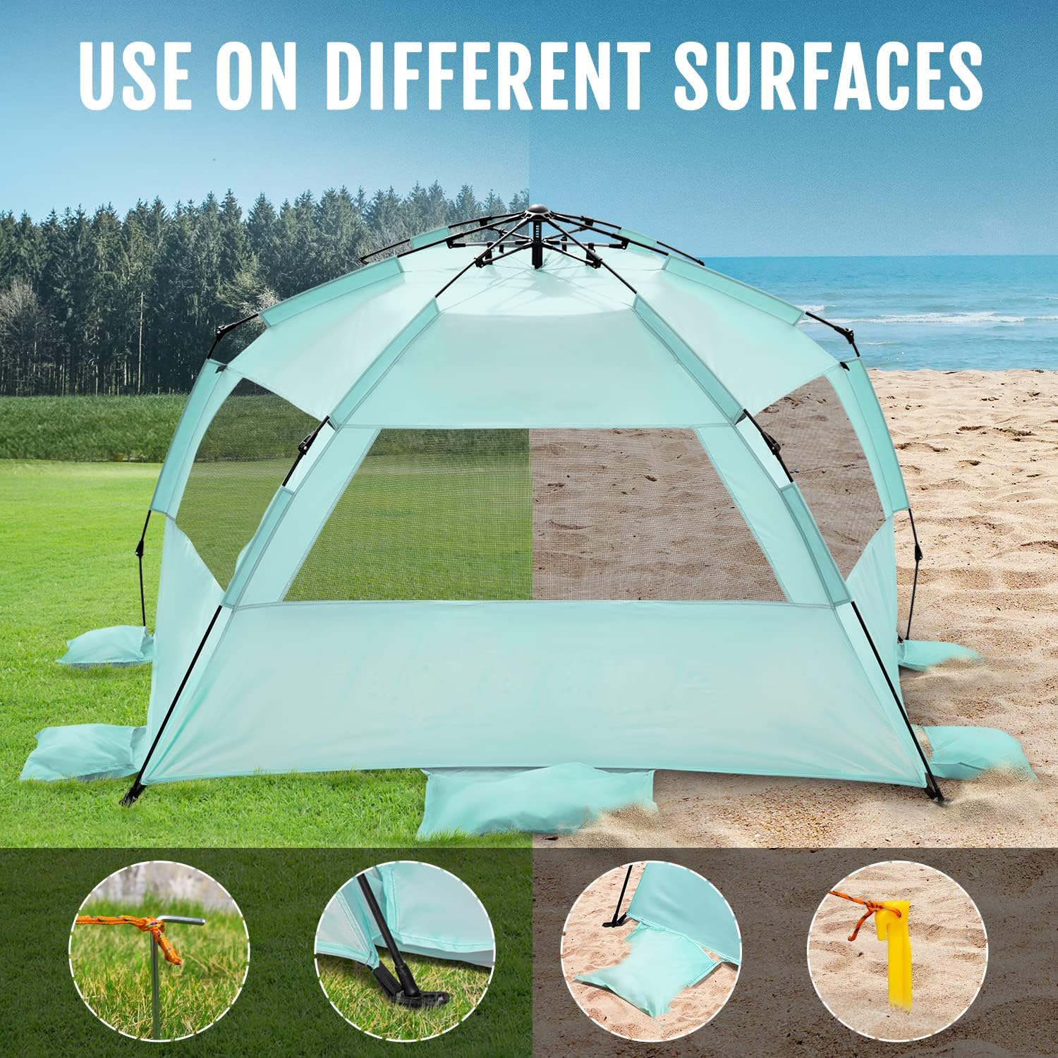 WhiteFang Deluxe XL privacy floor with Velcro offers easy changing
