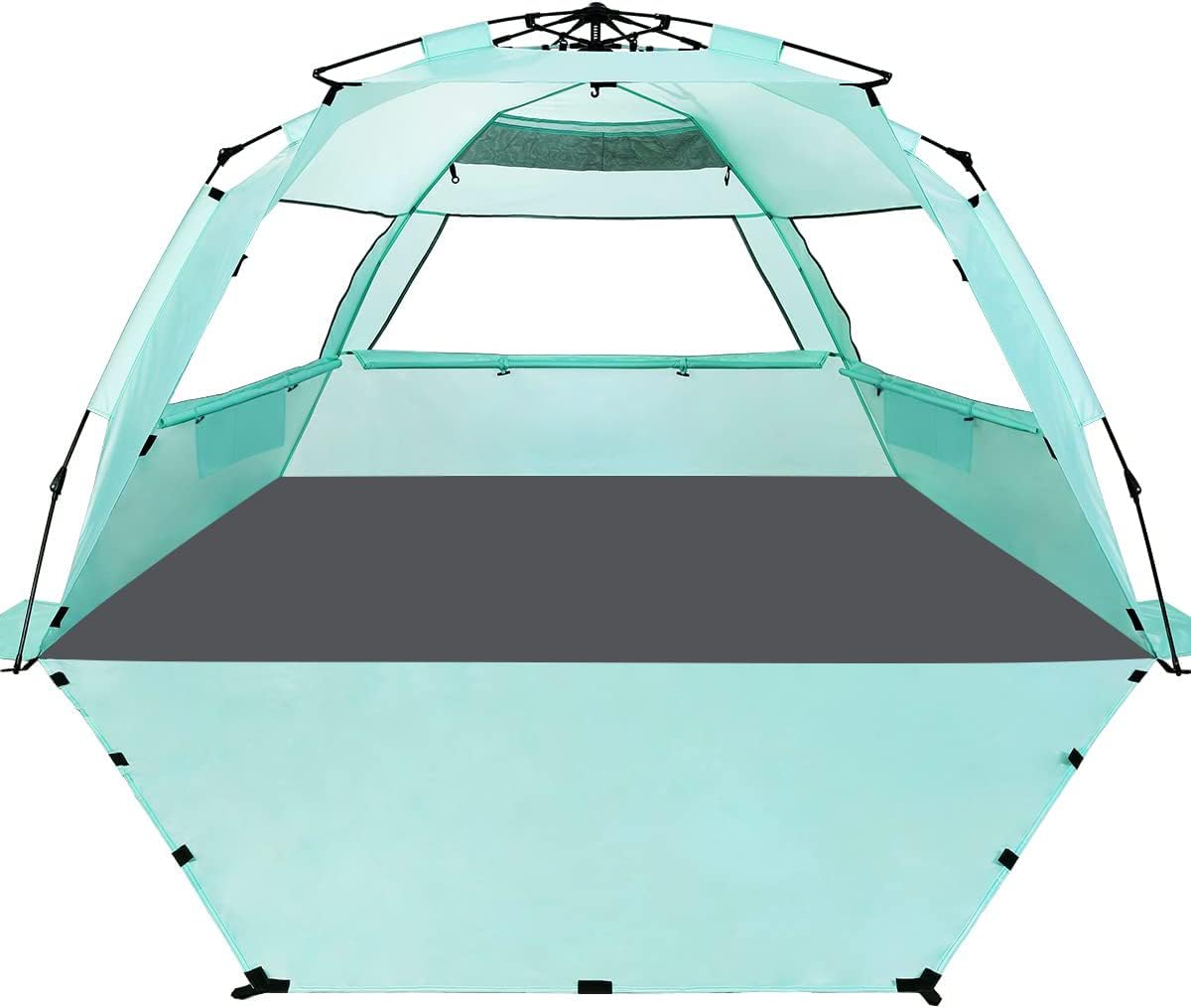 WhiteFang Deluxe XL tent in full pop-up setup offering quick shade on bright beach days