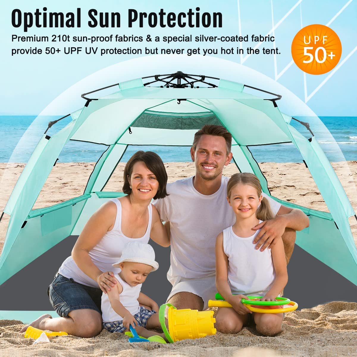 WhiteFang Deluxe XL UV-protective fabric blocks sun while staying cool