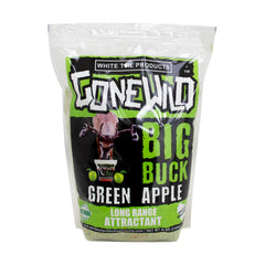 Whitetail Gone Wild green apple powder bag showing the scent for deer attraction