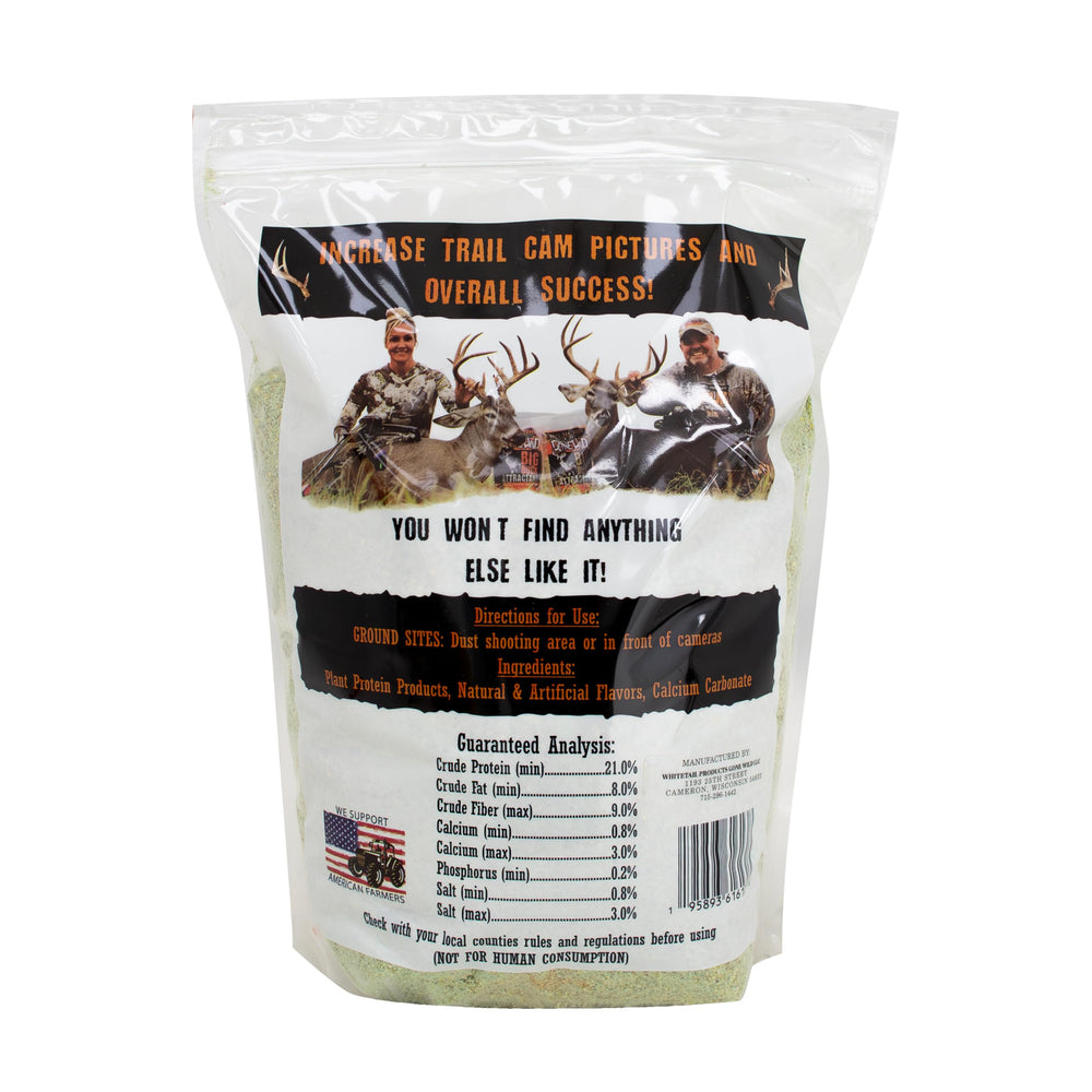 Whitetail Gone Wild scoop and powder closeup highlighting texture for precise application