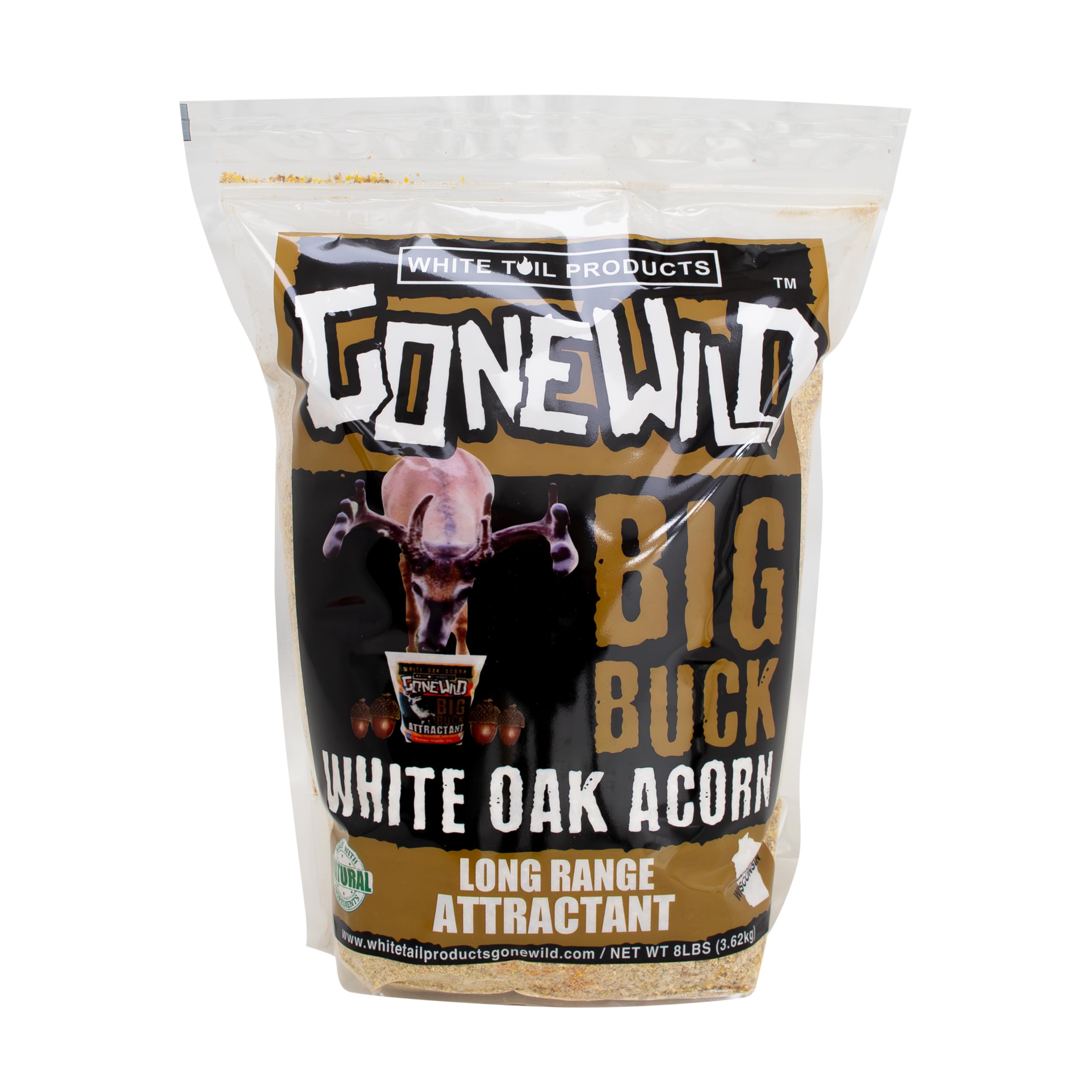 Whitetail Products Gone Wild White Oak Acorn Powder Deer Attractant packaging