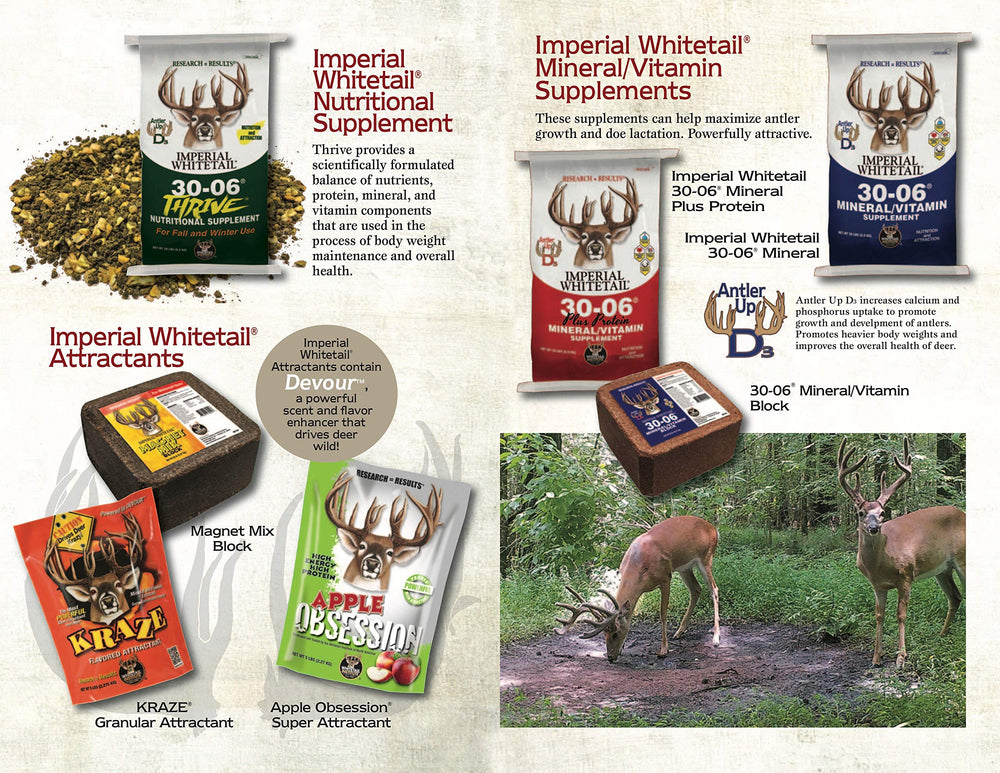 Whitetail Institute 30-06 Mineral Block in field setup, attracting deer.
