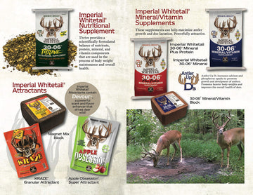 Whitetail Institute 30-06 protein boost bag highlights 10% protein increase.