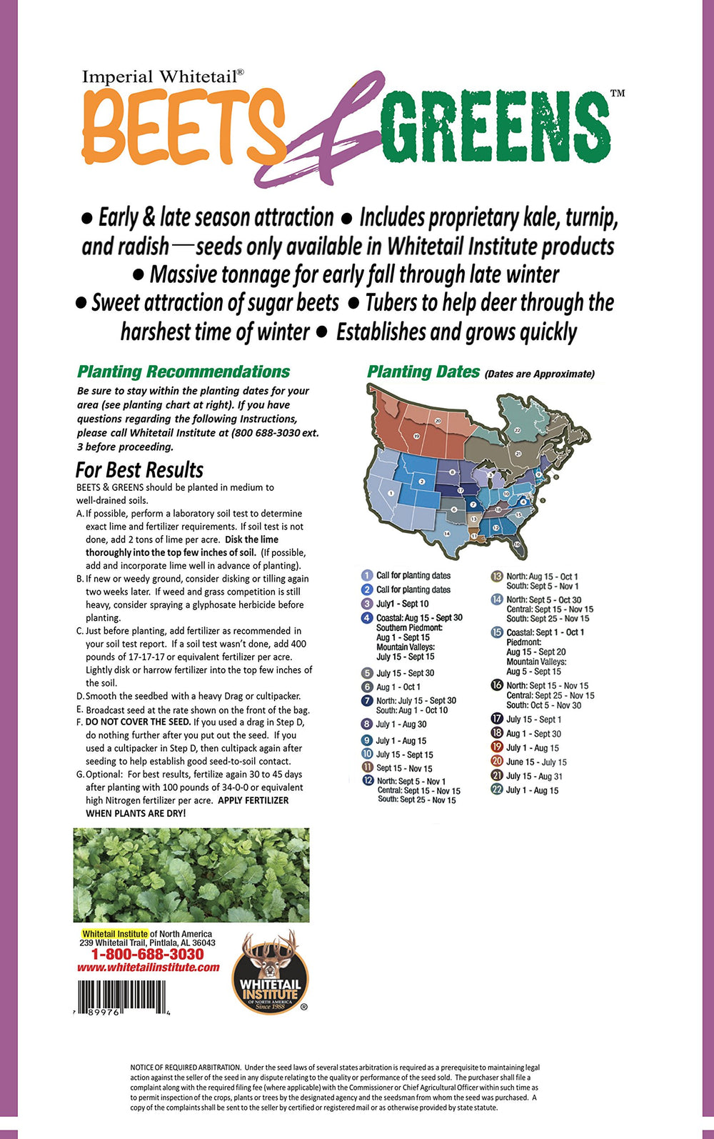 Beets & Greens mix with kale, turnip, radish for diverse winter forage