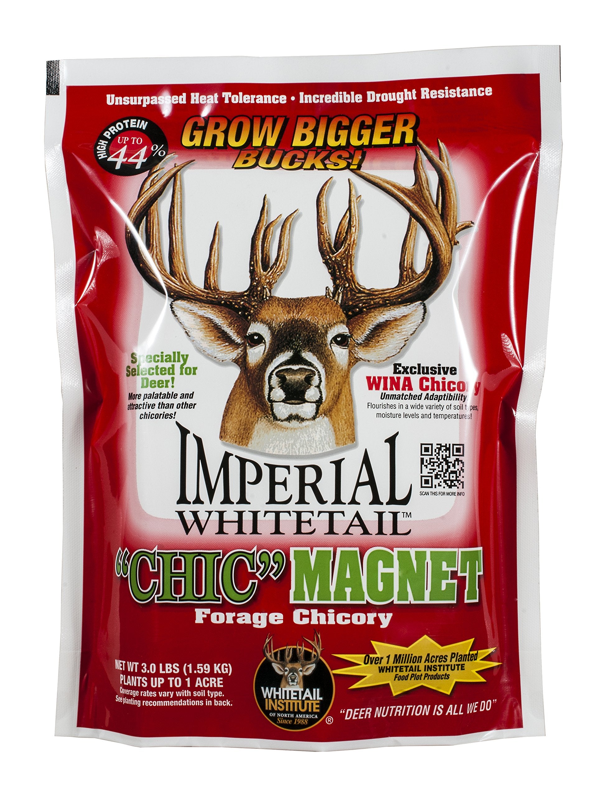 Whitetail Institute Chic Magnet seed bag with WINA-100 chicory for deer attractant.