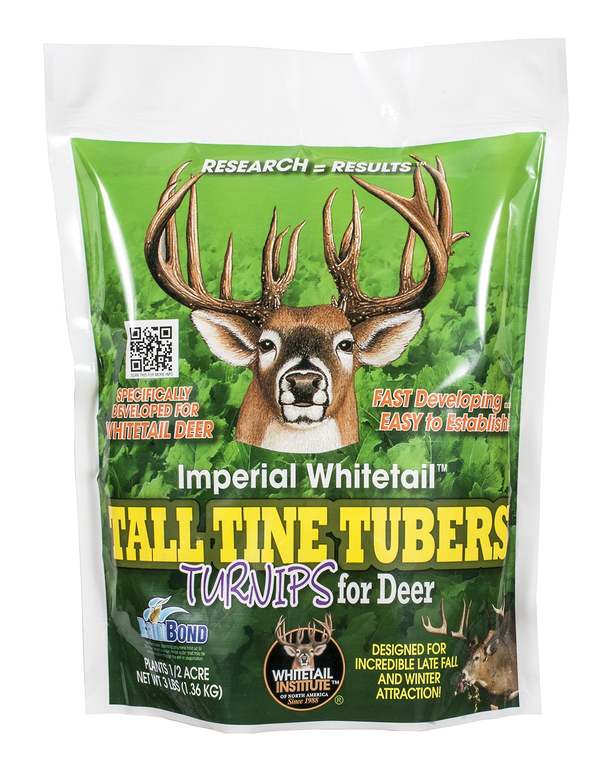 Whitetail Institute Tall Tine Tubers seed bag for an attractive deer food plot.