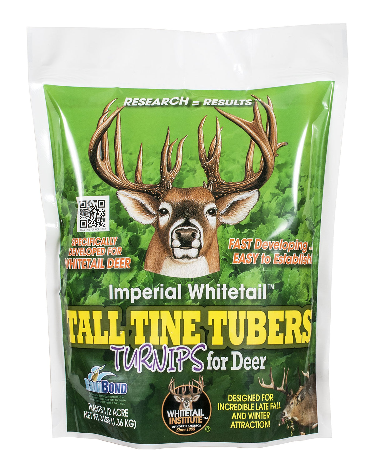 Whitetail Institute Tall Tine Tubers seed bag for an attractive deer food plot.