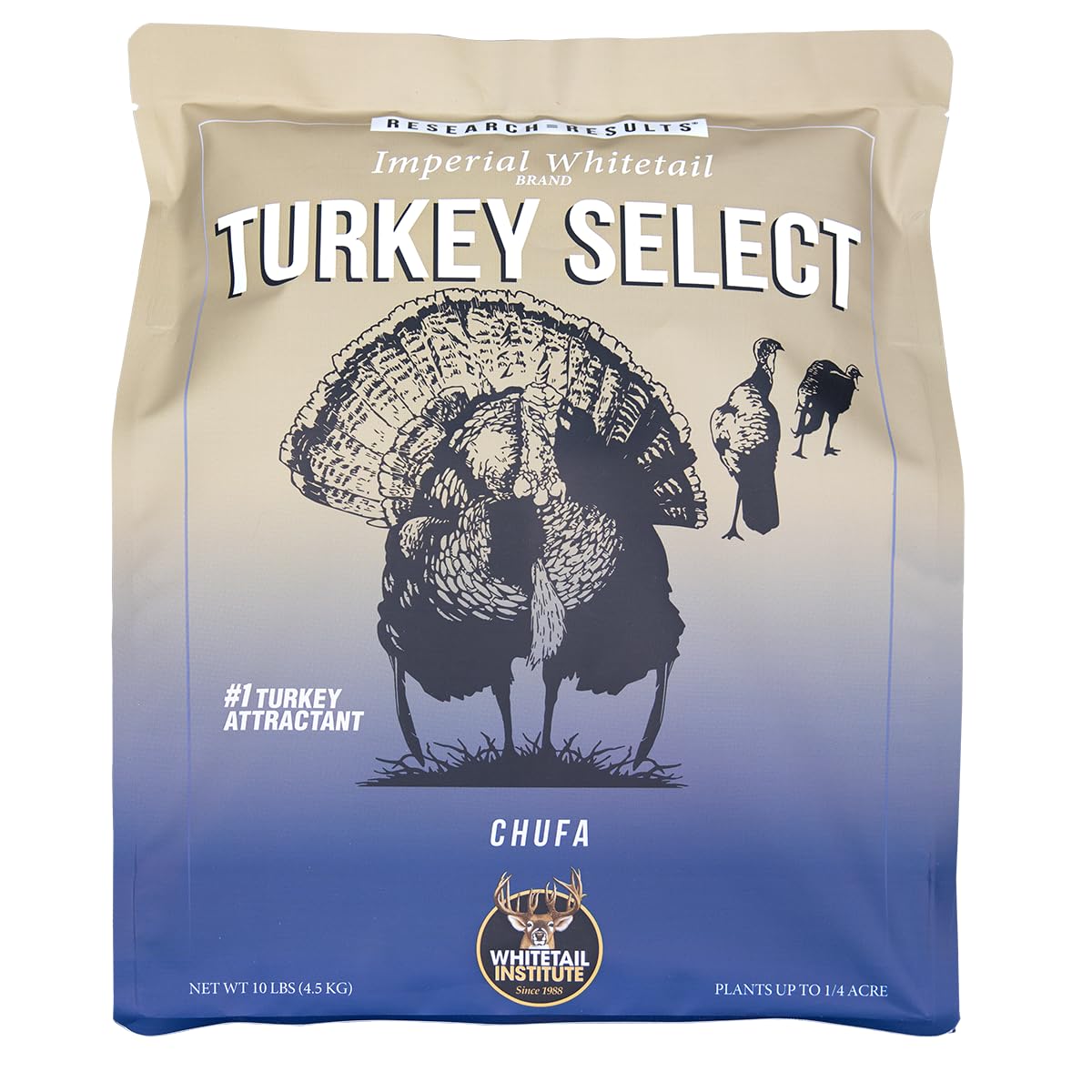 Whitetail Institute Turkey Select Chufa Seed bag, ideal for attracting and holding turkeys on your property.
