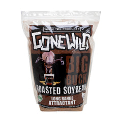 Product label showing Whitetail Products Gone Wild Soybean Powder Deer Attractant