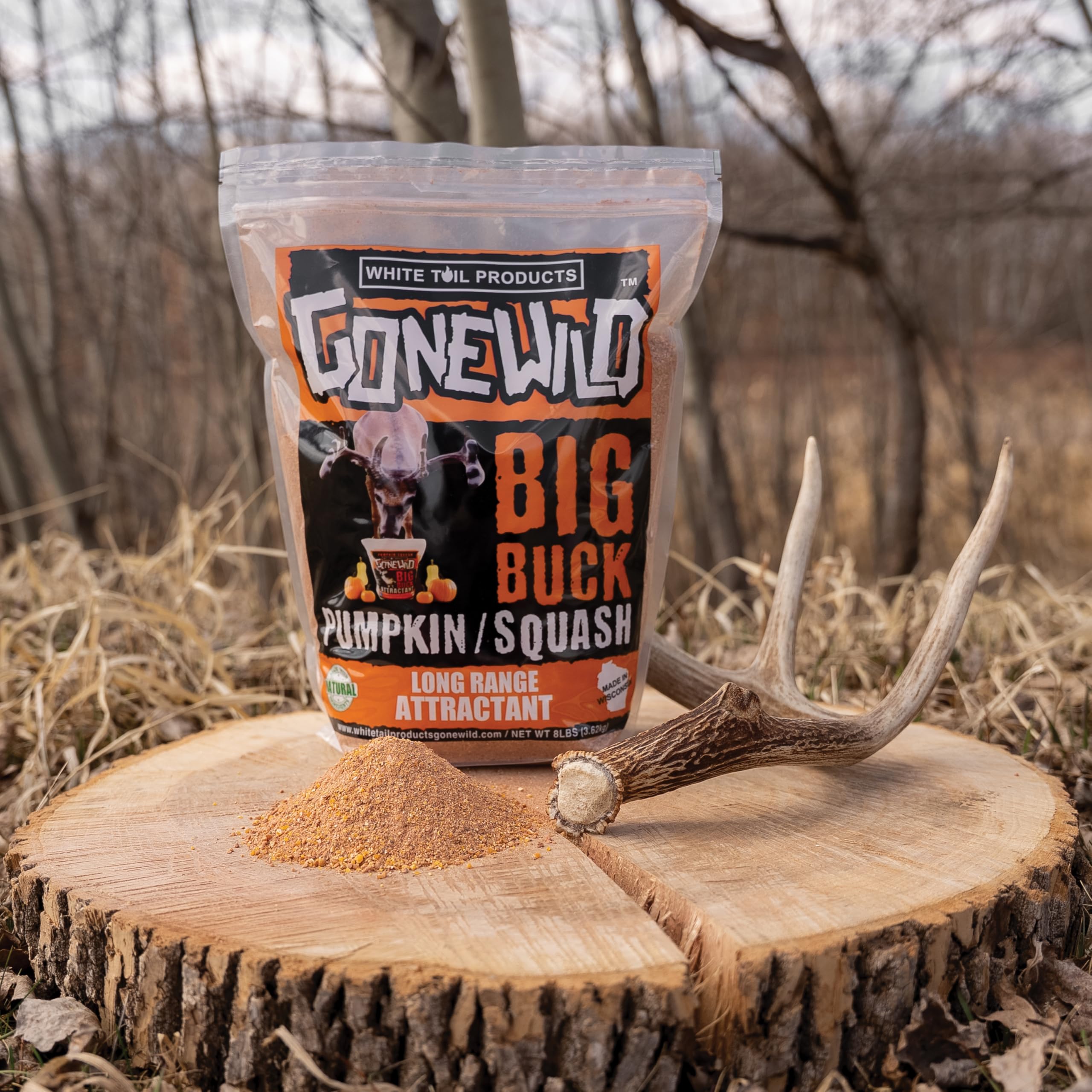 Whitetail real-pumpkin-squash flavors heighten aroma naturally.