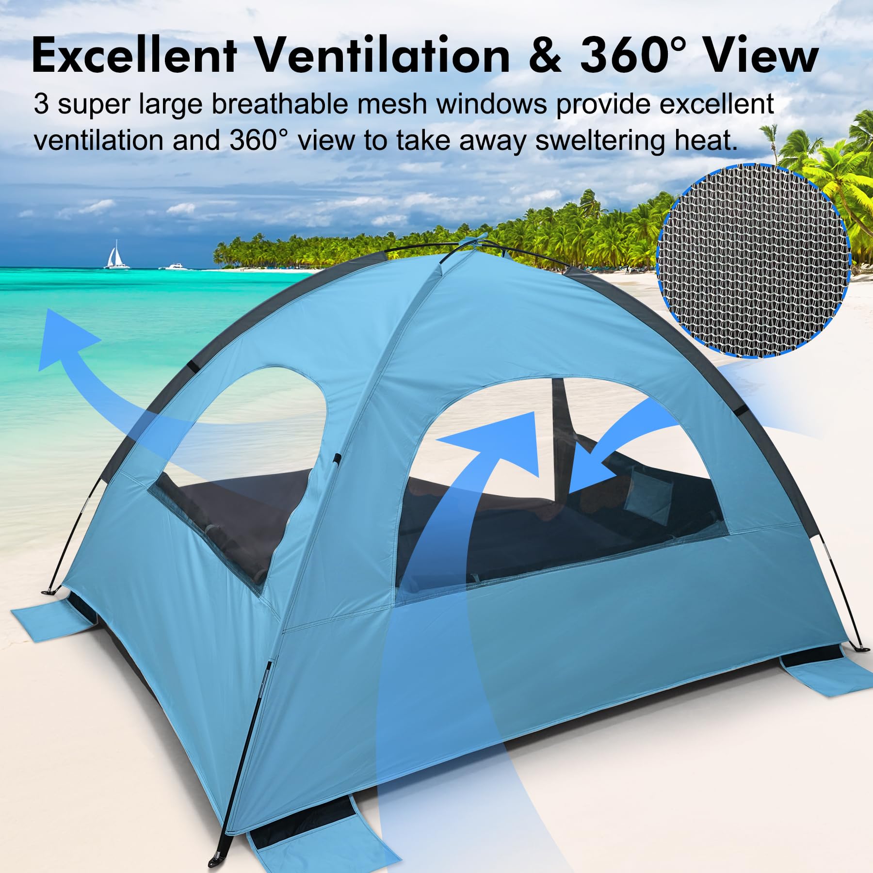 WhiteFang blue shade with carry bag for portable setup