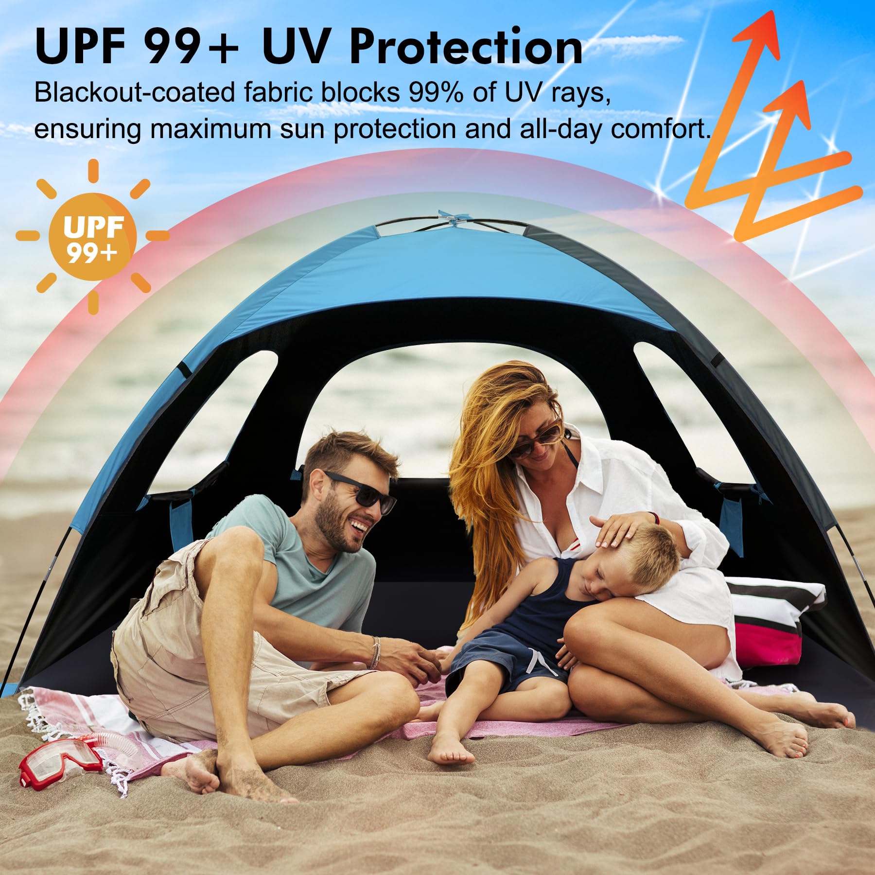 WhiteFang Beach Tent privacy zipper for easy entry