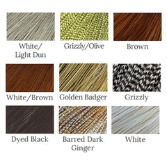 Whiting Farms High & Dry Cape color palette displays natural color options for dry flies