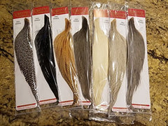 Whiting Farms Pro Grade 1/2 Cape in White dyed Medium Dun for precise dry fly tying.
