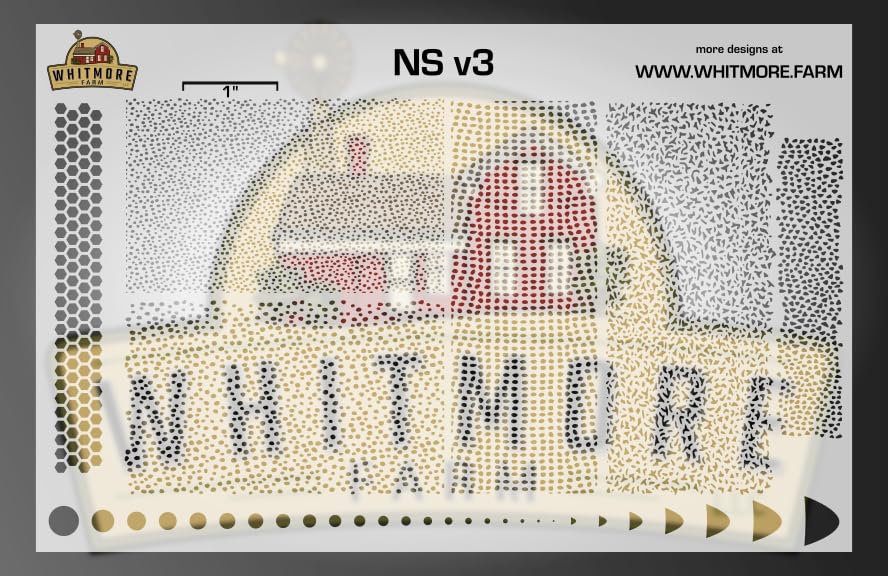 Whitmore NS v3 mesh fishing lure airbrush stencil for precise lure masking and reusable detailing
