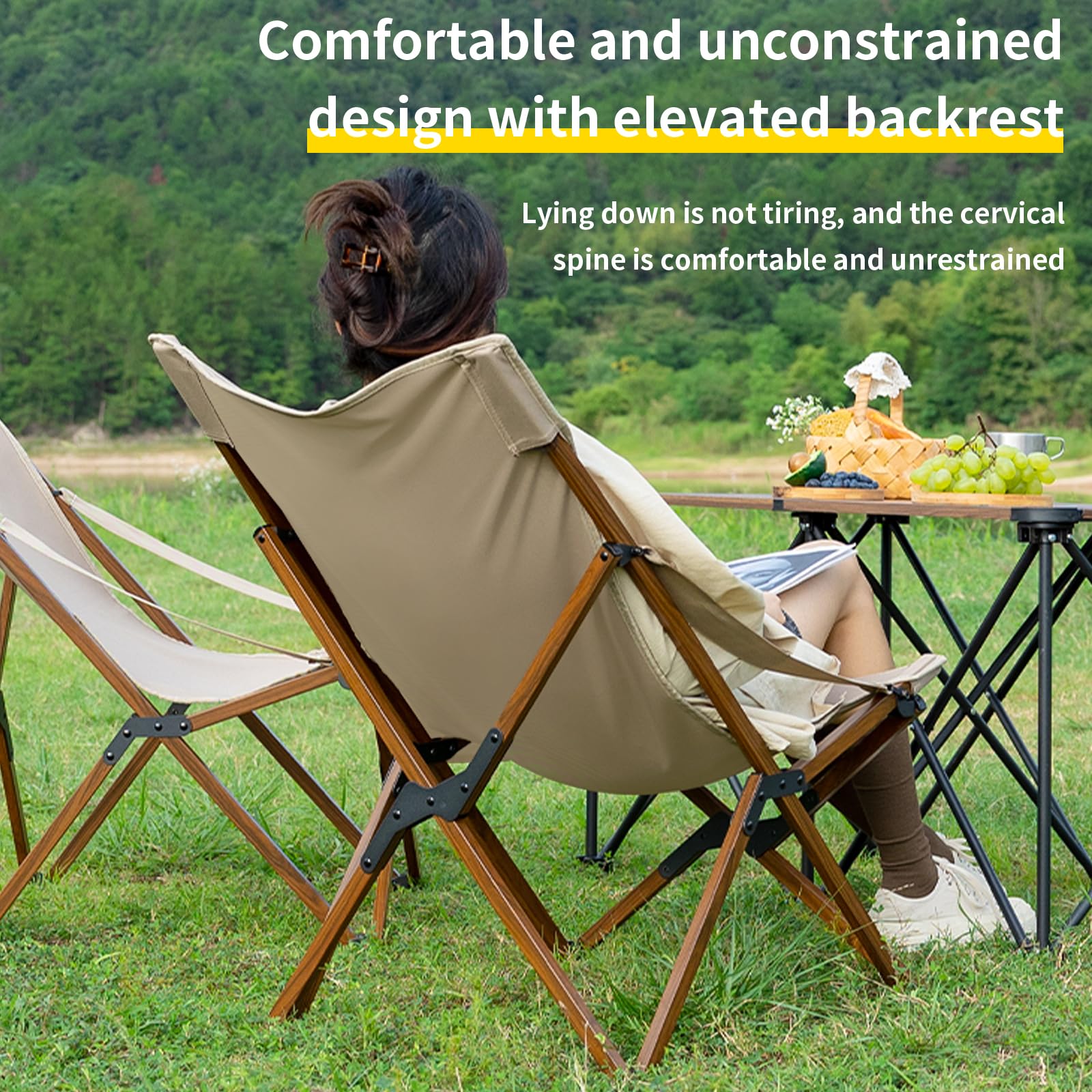 Whitsunday Outdoor Chair khaki side view showing sturdy frame