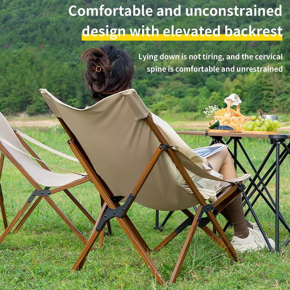 Whitsunday Outdoor Chair khaki side view showing sturdy frame