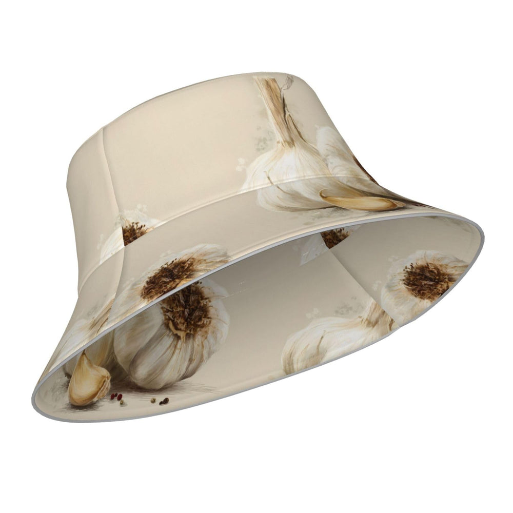 WHJSHOP garlic illustration prints bucket hat reflective brim edge for visibility