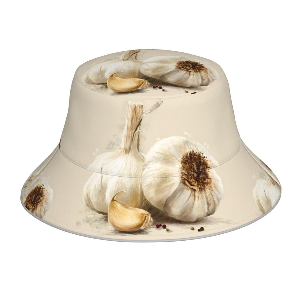 WHJSHOP garlic illustration prints bucket hat reversible design two looks