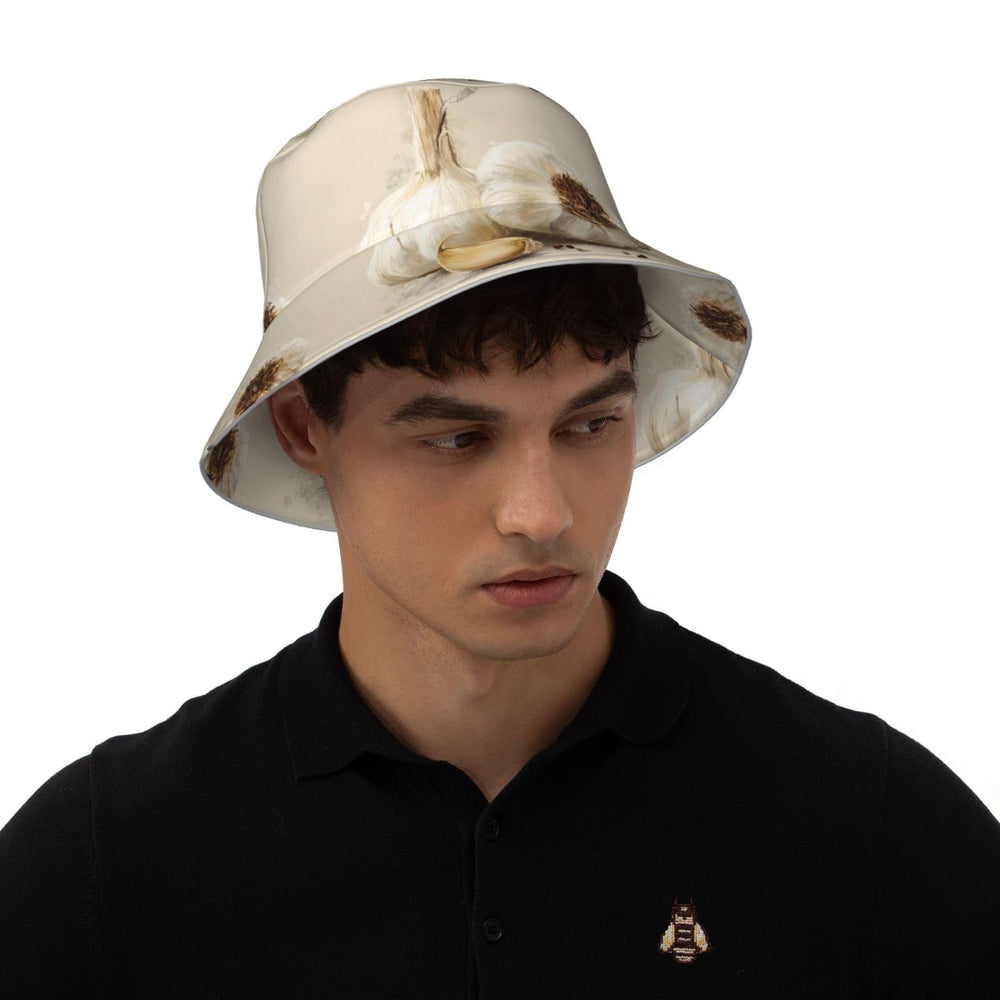 WHJSHOP garlic illustration prints bucket hat UV protection for sunny days