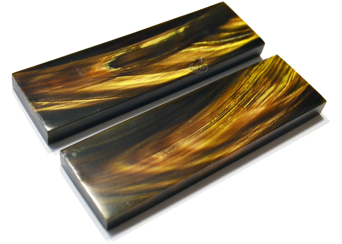 Whole Earth Supply premium buffalo horn yellow handle scales for durable knife handles and projects