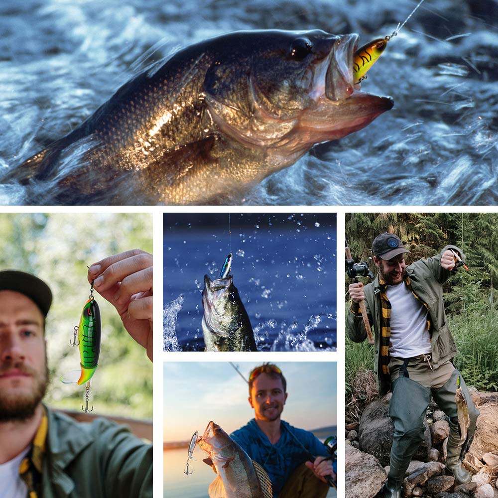 Six lures and storage box suitable for freshwater and saltwater fishing