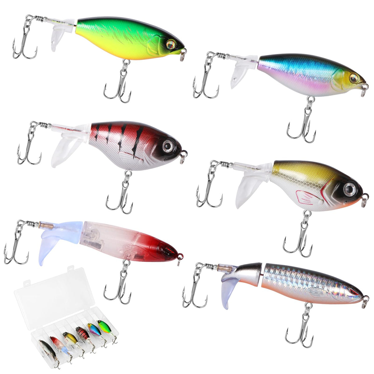 Whopper 6-piece topwater lure kit – size 1