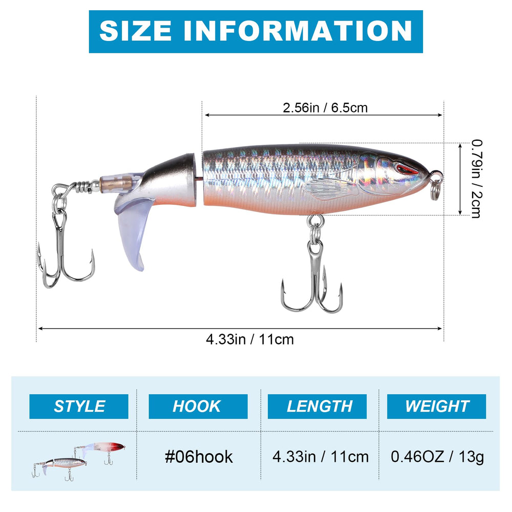 Whopper 6-piece topwater lure kit – size 2