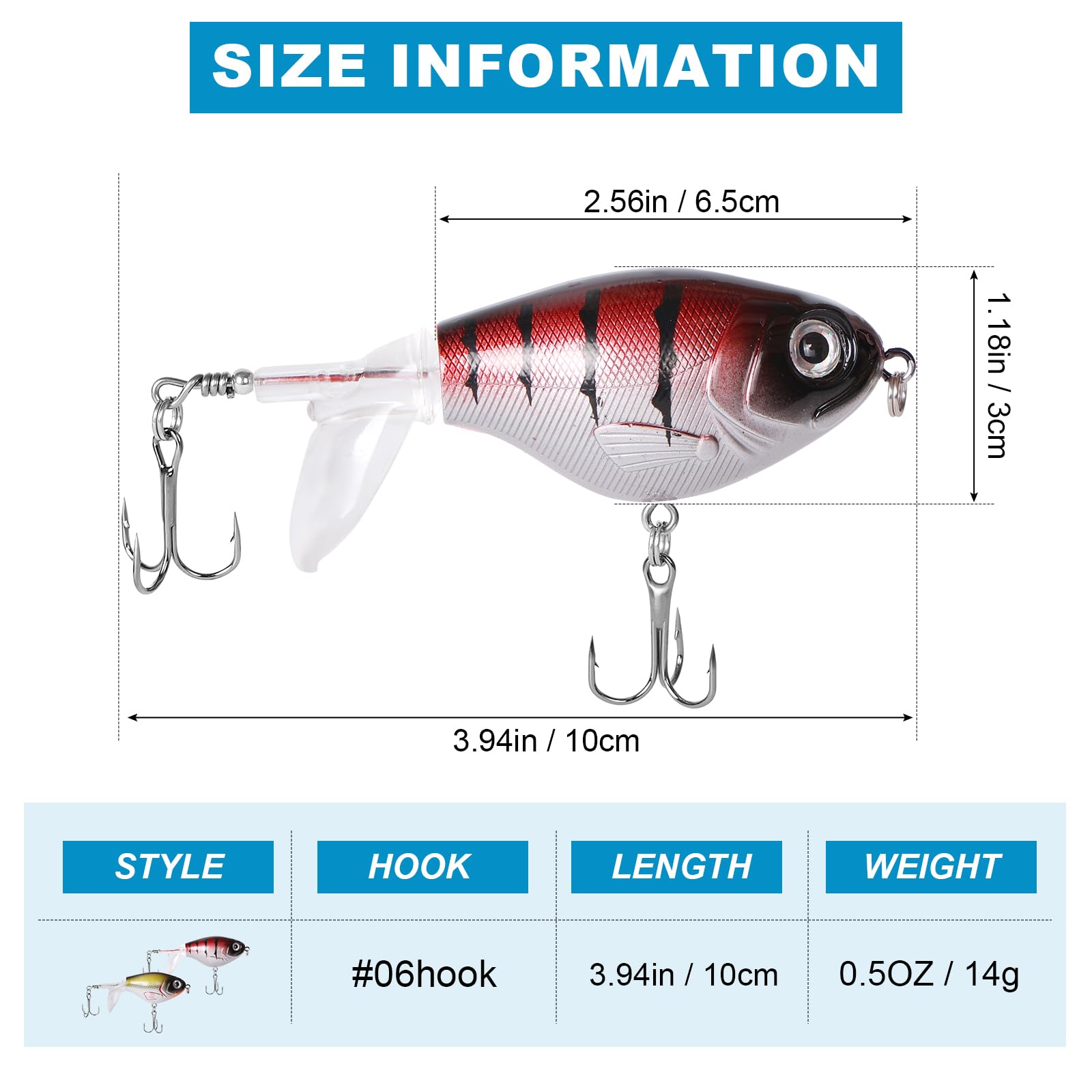 Whopper 6-piece topwater lure kit – size 3