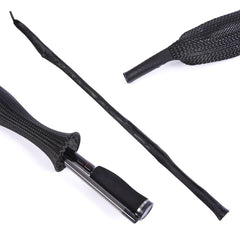 WHTCHSU rod sleeve with end caps protecting rod tips during storage.