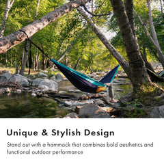 WHTE MOSS Suparpine II hammock folded neatly for compact travel and quick setup