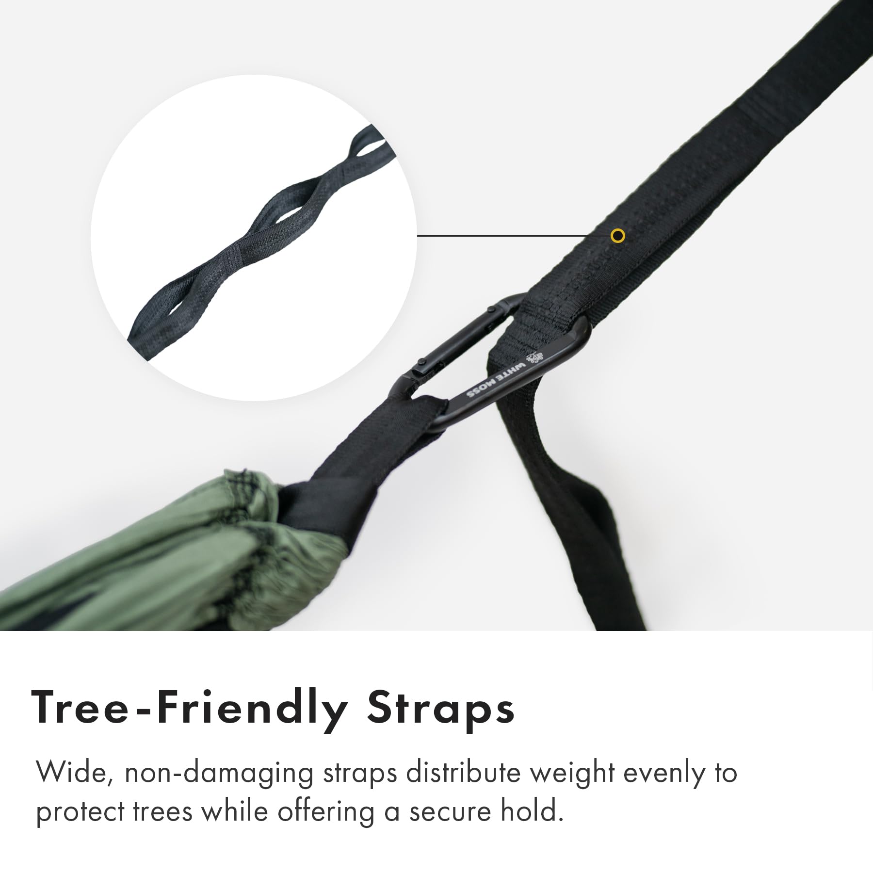 WHTE MOSS Suparpine II hammock side pocket holding phone or keys handy