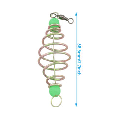 Luminous inline beads on fishing feeder with carbon steel