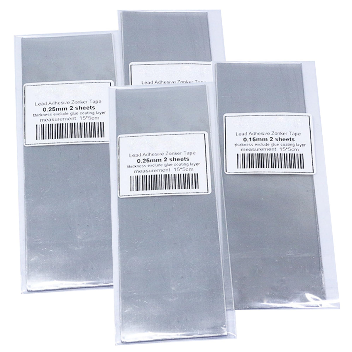 Whyzsjnclg lead tape 4pc pack laid flat for quick weight adjustments.