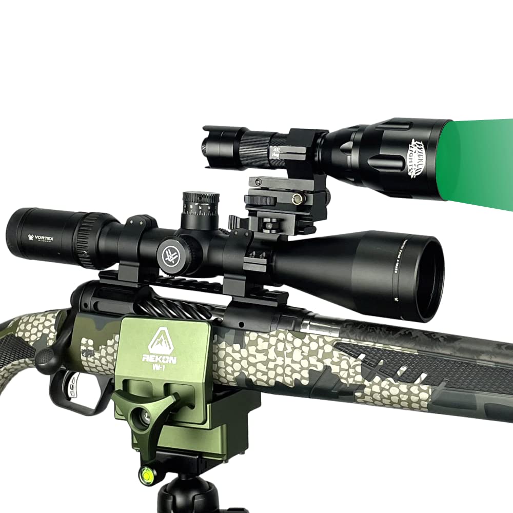 Wicked Lights A55iC green night hunting light provides long-range visibility.