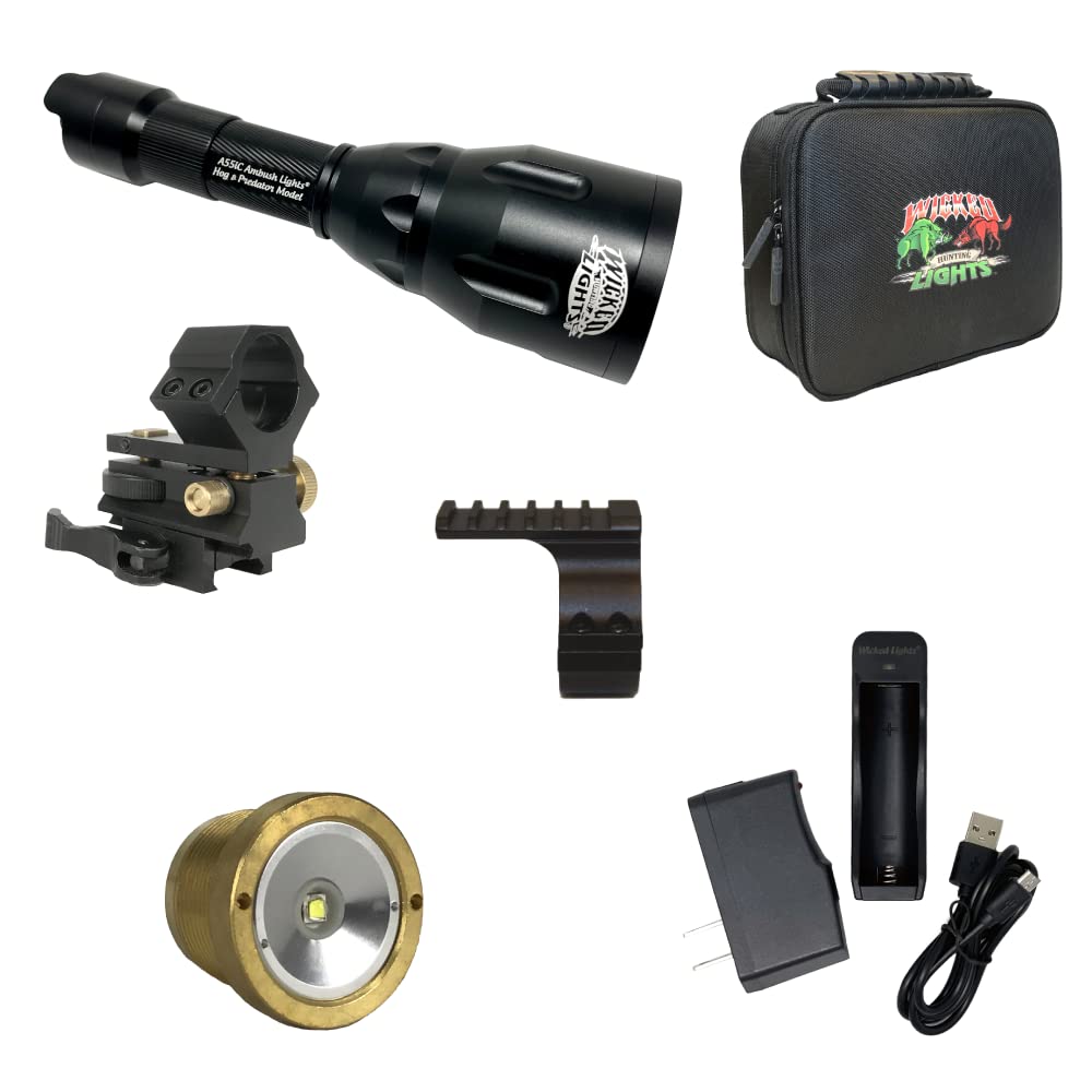 Wicked Lights A55iC quick-detach mount keeps light centered on your scope.