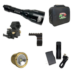 Wicked Lights A55iC quick-detach mount keeps light centered on your scope.