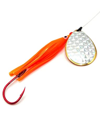 Wicked Lures King Killer orange-silver lure ideal for salmon and steelhead casting and trolling