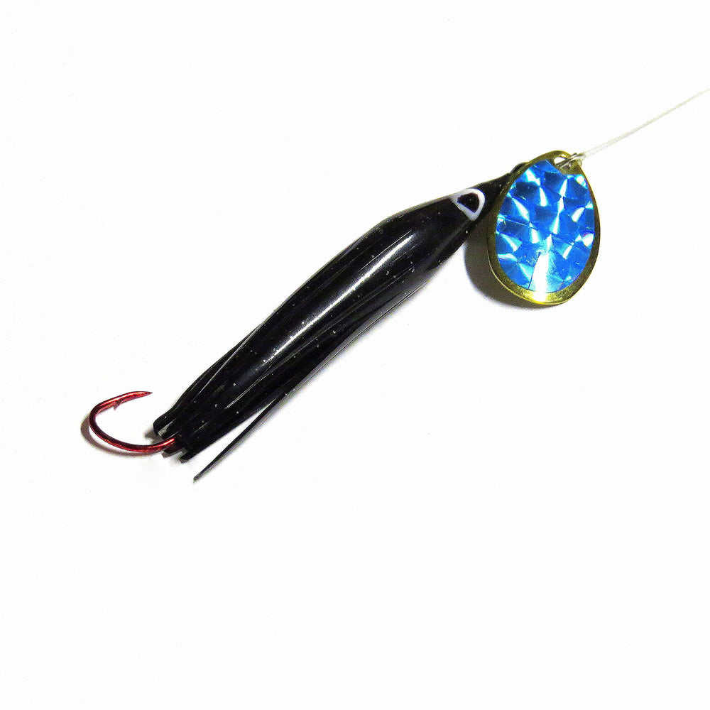 Wicked Lures Wicked Trout Killer Black-Blue lure ideal for trolling trout and panfish.