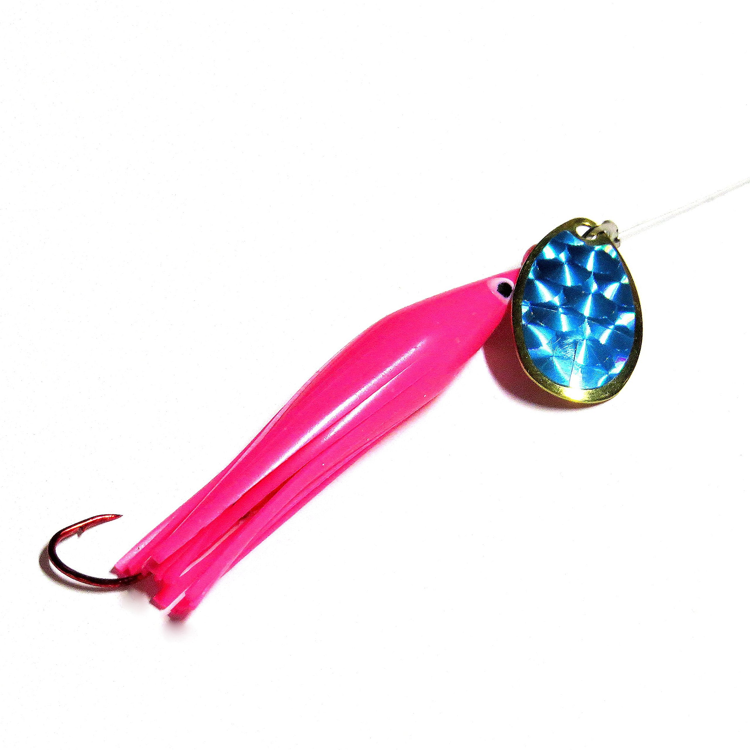 Wicked Lures Trout Killer Pink-Blue lure for freshwater trolling and trout fishing.