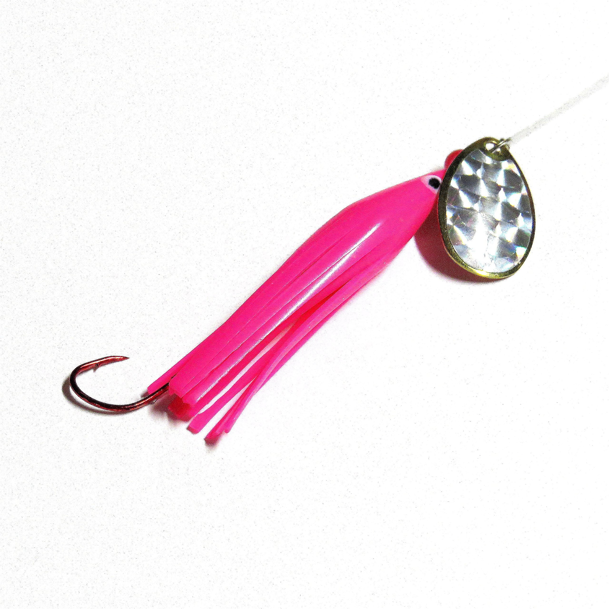 Wicked Lures Trout Killers Pink-Silver for trolling freshwater lakes to attract trout.